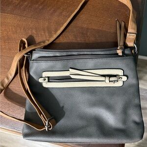 Black and Tan Crossbody Bag